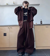 Men's Corduroy Wide-Leg Pants Set